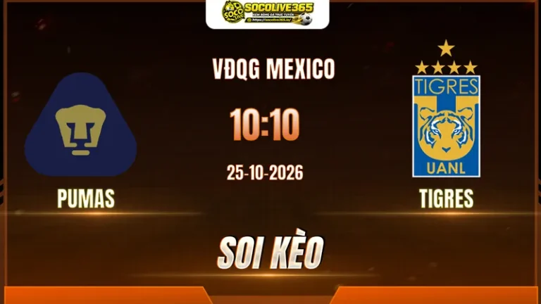 Soi kèo Pumas vs Tigres, 10h10 ngày 25/10: Khách lấy 3 điểm